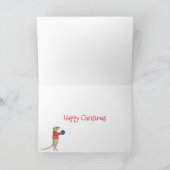 Schattigee olifant en meerkats kerstkaart kaart (Binnen)