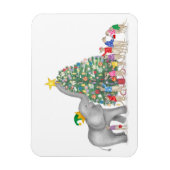 Schattigee olifant en meerkats kerstmagneet magneet (Verticaal)