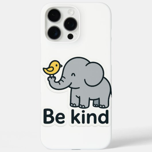 Schattigee olifant en vogel sticker Case-Mate iPhone case (Achterkant)