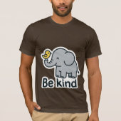 Schattigee olifant en vogel sticker t-shirt (Voorkant)