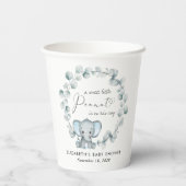 Schattigee Olifant Eucalyptus Baby Jongensdouche Papieren Bekers (Achterkant)