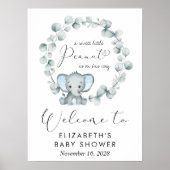 Schattigee Olifant Eucalyptus Baby Jongensdouche W Poster (Voorkant)