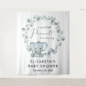 Schattigee Olifant Eucalyptus Baby Jongensdouche W Wandkleed (Voorkant)