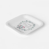 Schattigee olifant eucalyptus baby meisje douche papieren bordje (Gebogen)