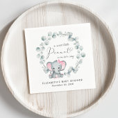 Schattigee olifant eucalyptus baby meisje douche servet