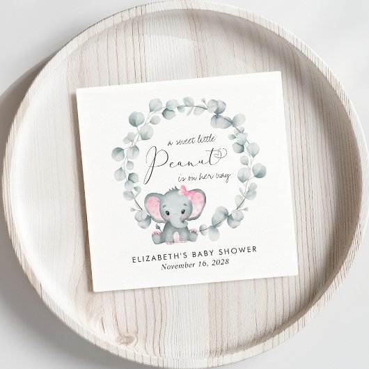 Schattigee olifant eucalyptus baby meisje douche servet