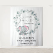 Schattigee olifant eucalyptus baby meisje douche w wandkleed (Voorkant)