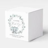 Schattigee olifant eucalyptus Baby shower dank u Bedankdoosjes (Voorkant Zijde)