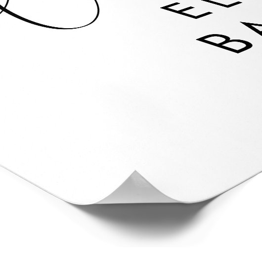 Schattigee olifant eucalyptus Baby shower welkom Poster (Hoek)