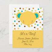 Schattigee Olifant Geboorte Aankondiging Het is ee (Voorkant / Achterkant)