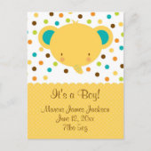 Schattigee Olifant Geboorte Aankondiging Het is ee (Voorkant)