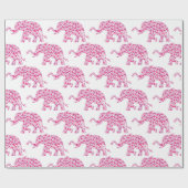 Schattigee Olifant gemaakt van Little Pink Hearts Cadeaupapier (Vlak)