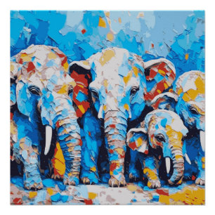 Schattigee olifant glossy Poster