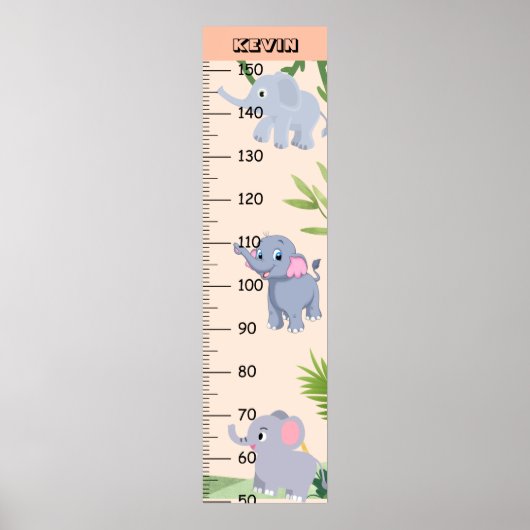 Schattigee Olifant Groei Grafiek Poster (Voorkant)