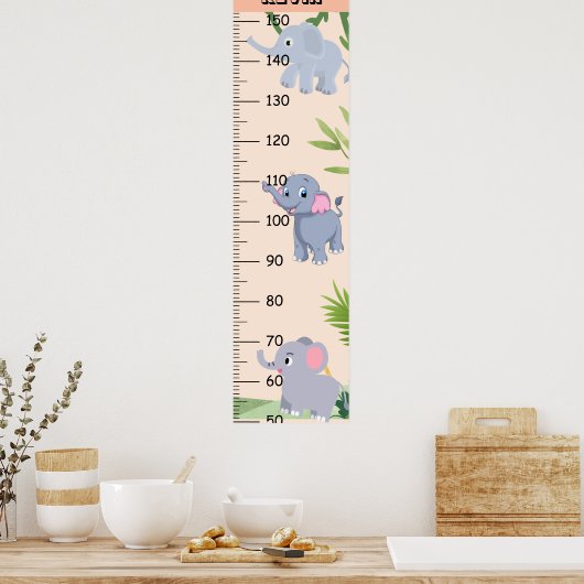 Schattigee Olifant Groei Grafiek Poster (Keuken)