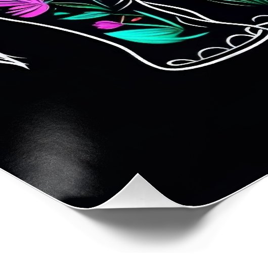 Schattigee olifant groet met kleurrijke bloemen li perfect poster (Hoek)