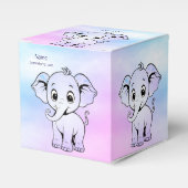 Schattigee olifant gunstbox bedankdoosjes (Voorkant Zijde)