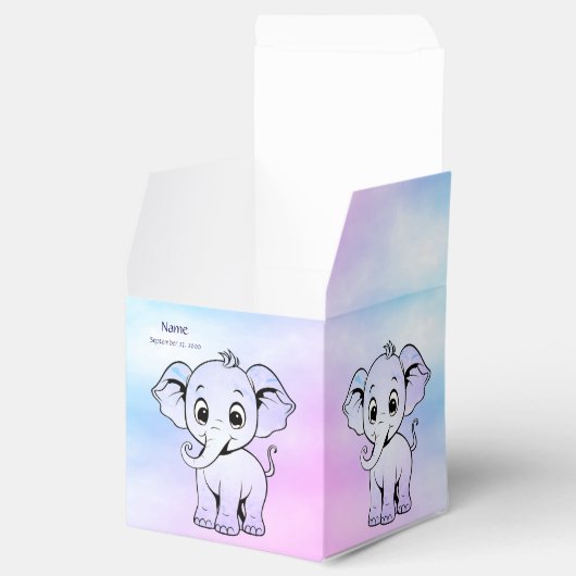 Schattigee olifant gunstbox bedankdoosjes (Geopend)