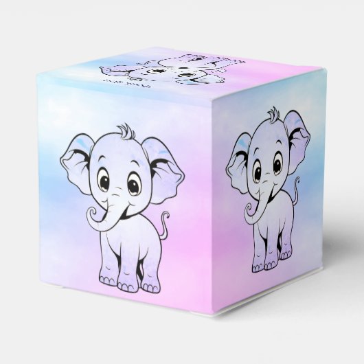 Schattigee olifant gunstbox bedankdoosjes (Achterkant)