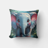 Schattigee olifant in de regen kussen (Voorkant)