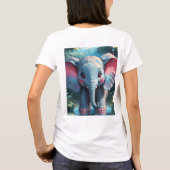 Schattigee olifant in de regen t-shirt (Achterkant)