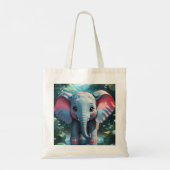 Schattigee olifant in de regen tote bag (Achterkant)