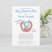 Schattigee Olifant in Garland Boy Baby shower per  Kaart (Staand voorkant)