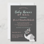 Schattigee olifant in roze en munt Baby shower per Kaart (Voorkant)