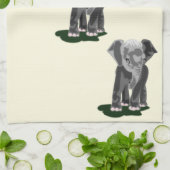 Schattigee olifant keukenhanddoek (Gevouwen)