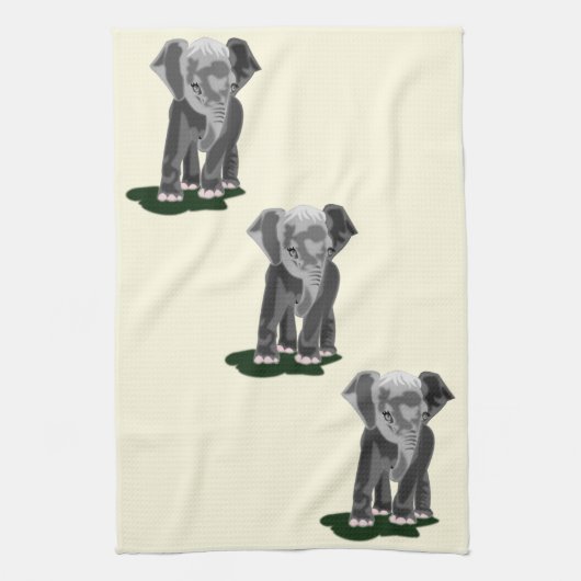 Schattigee olifant keukenhanddoek (Verticaal)