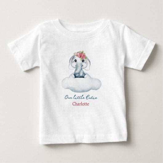 Schattigee olifant kleine cutie Baby Baby T-shirt (Voorkant)