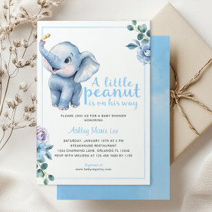 Schattigee olifant kleine pinda Baby shower uitnod Kaart