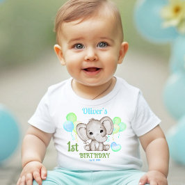 Schattigee olifant Kleurrijke Zomer 1e Verjaardag  Romper