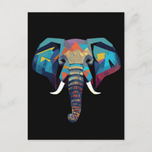 Schattigee olifant lage poly illustratie briefkaart
