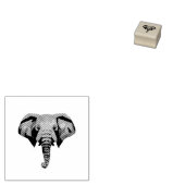 Schattigee olifant lage poly illustratie rubberstempel (Gestempeld)