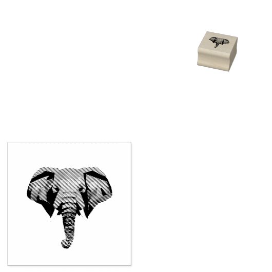 Schattigee olifant lage poly illustratie rubberstempel (Gestempeld)