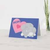 Schattigee olifant mama en Baby Moederdag Kaart (Voorkant)