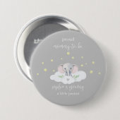 Schattigee Olifant Mama om Baby shower Button te z (Voorkant /achterkant)