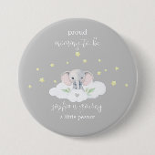 Schattigee Olifant Mama om Baby shower Button te z (Voorkant)