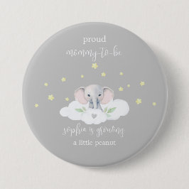 Schattigee Olifant Mama om Baby shower Button te z