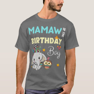 Schattigee olifant mamaw van de verjaardagsjongen t-shirt
