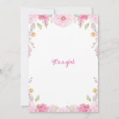 Schattigee Olifant Meisje Baby shower Uitnodiging (Achterkant)