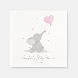 Schattigee olifant met ballon Baby shower Servet