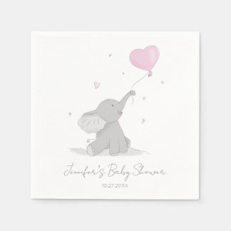 Schattigee olifant met ballon Baby shower Servet