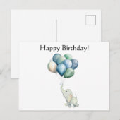 Schattigee olifant met ballonnen Briefkaart (Voorkant / Achterkant)