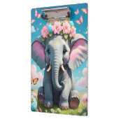 Schattigee olifant met bloemkroon klembord (Links)