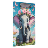 Schattigee olifant met bloemkroon klembord (Rechts)