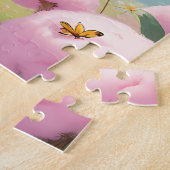 Schattigee olifant met bloemkroon legpuzzel (Zijkant)