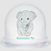 Schattigee olifant met een hart op wit sneeuwbol (Achterkant)