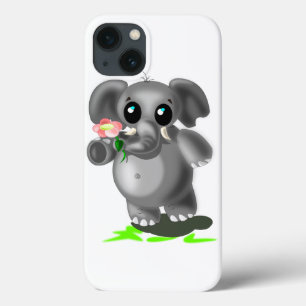 Schattigee Olifant met Flower iPhone Case